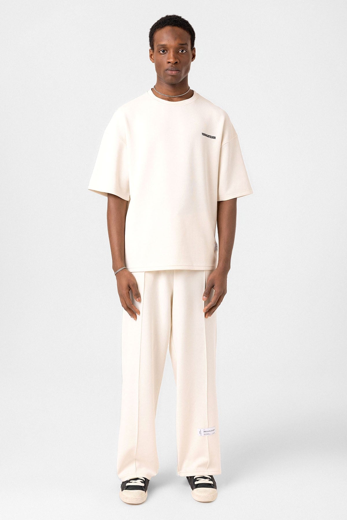Label: Detailed Oversized Modal Fabric Sweatsuit Set