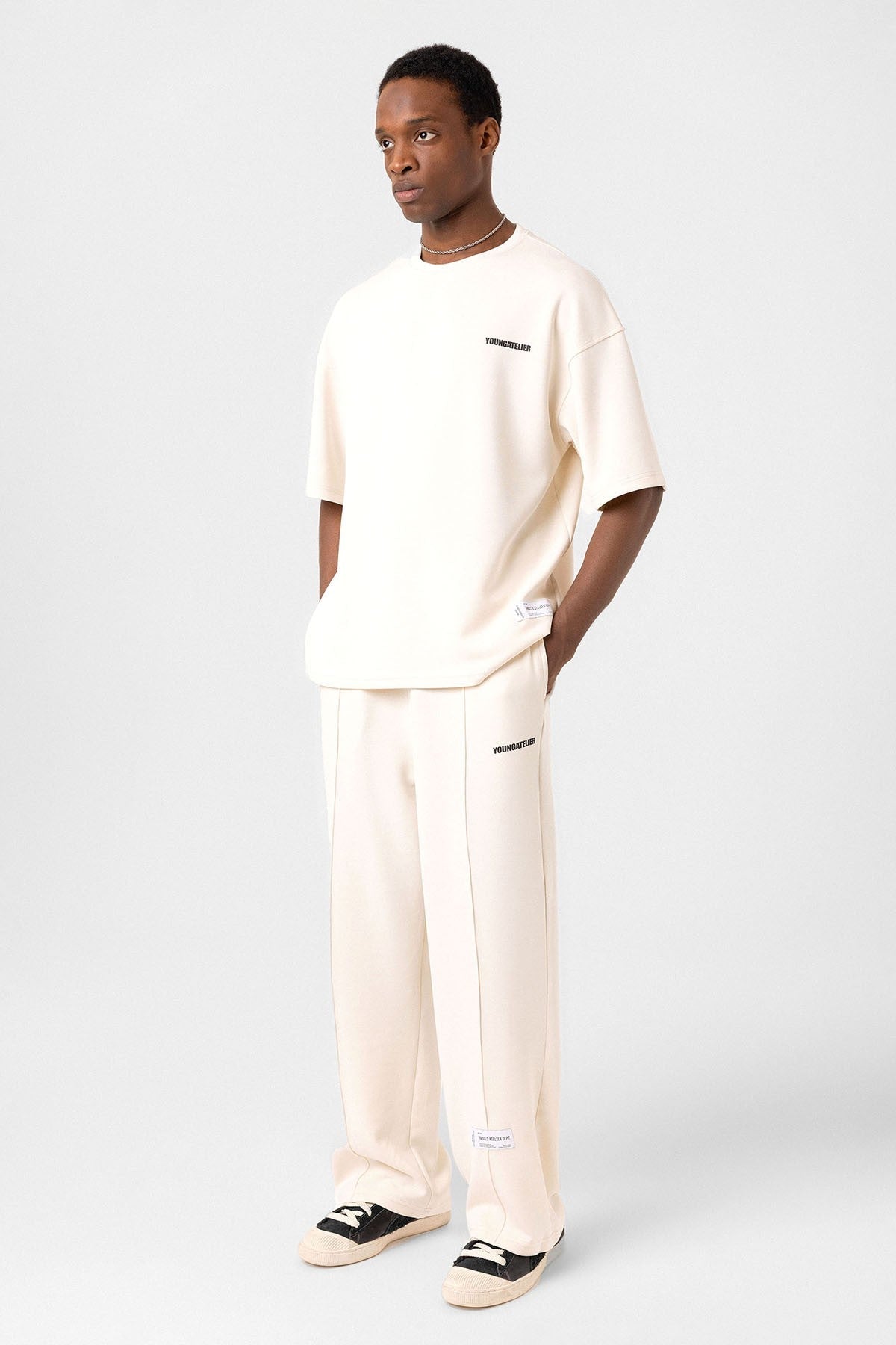 Label: Detailed Oversized Modal Fabric Sweatsuit Set