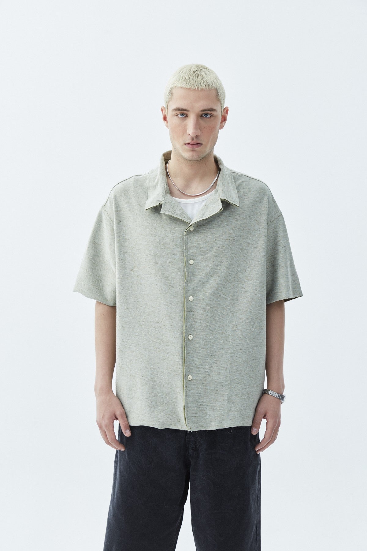 Oversized Knitted Linen Shirt
