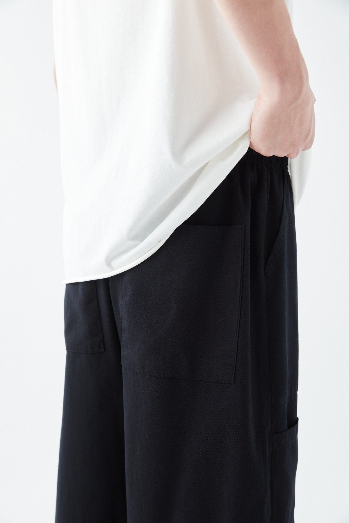 Baggy Linen Pants with Side Pocket Detail