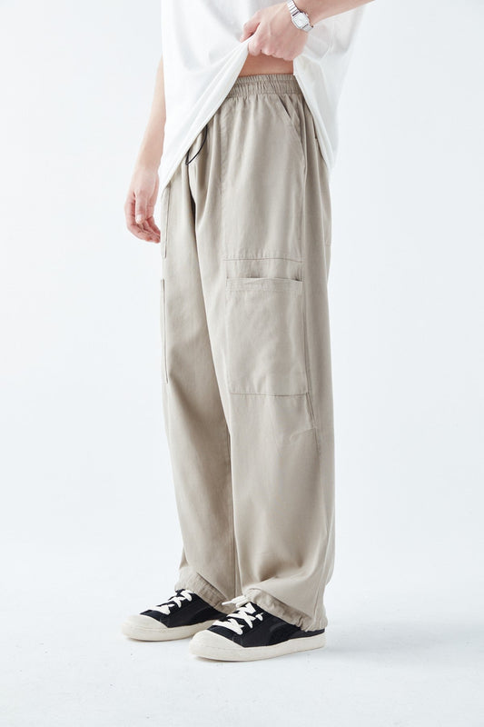 Baggy Linen Pants with Side Pocket Detail