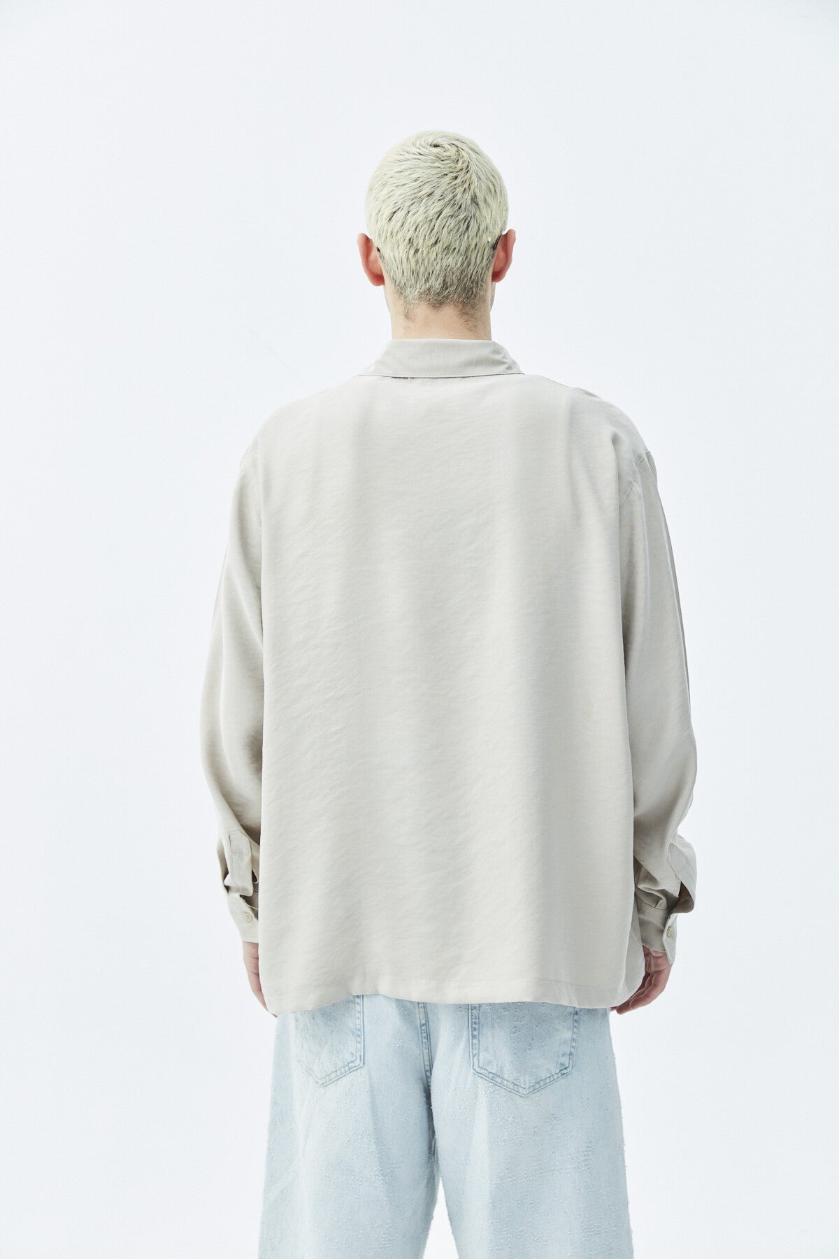 Basic Oversized Long-Sleeve Modal-Blend Shirt