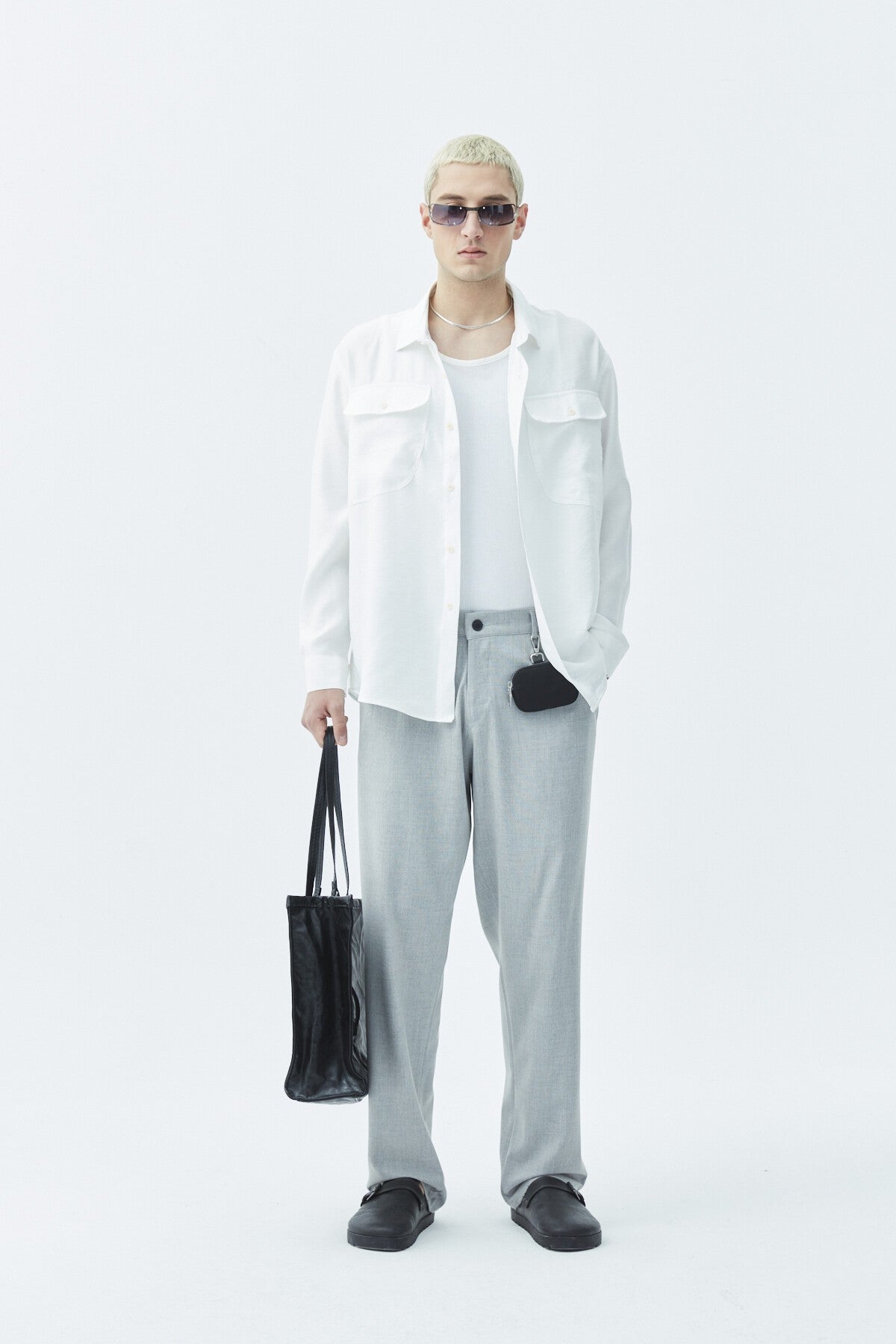 Long-Sleeve Modal Shirt with Double Pockets