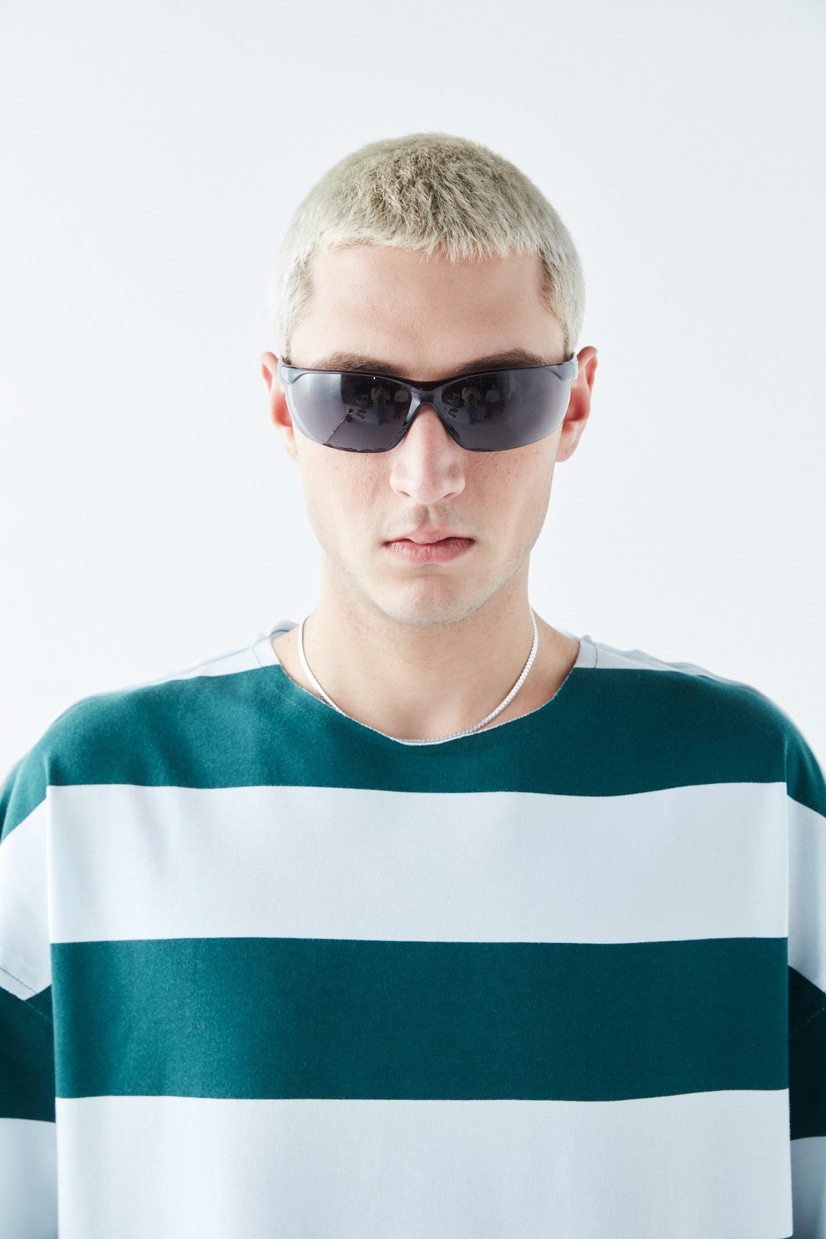Oversized 100% Cotton T-Shirt with Digital Print Stripes