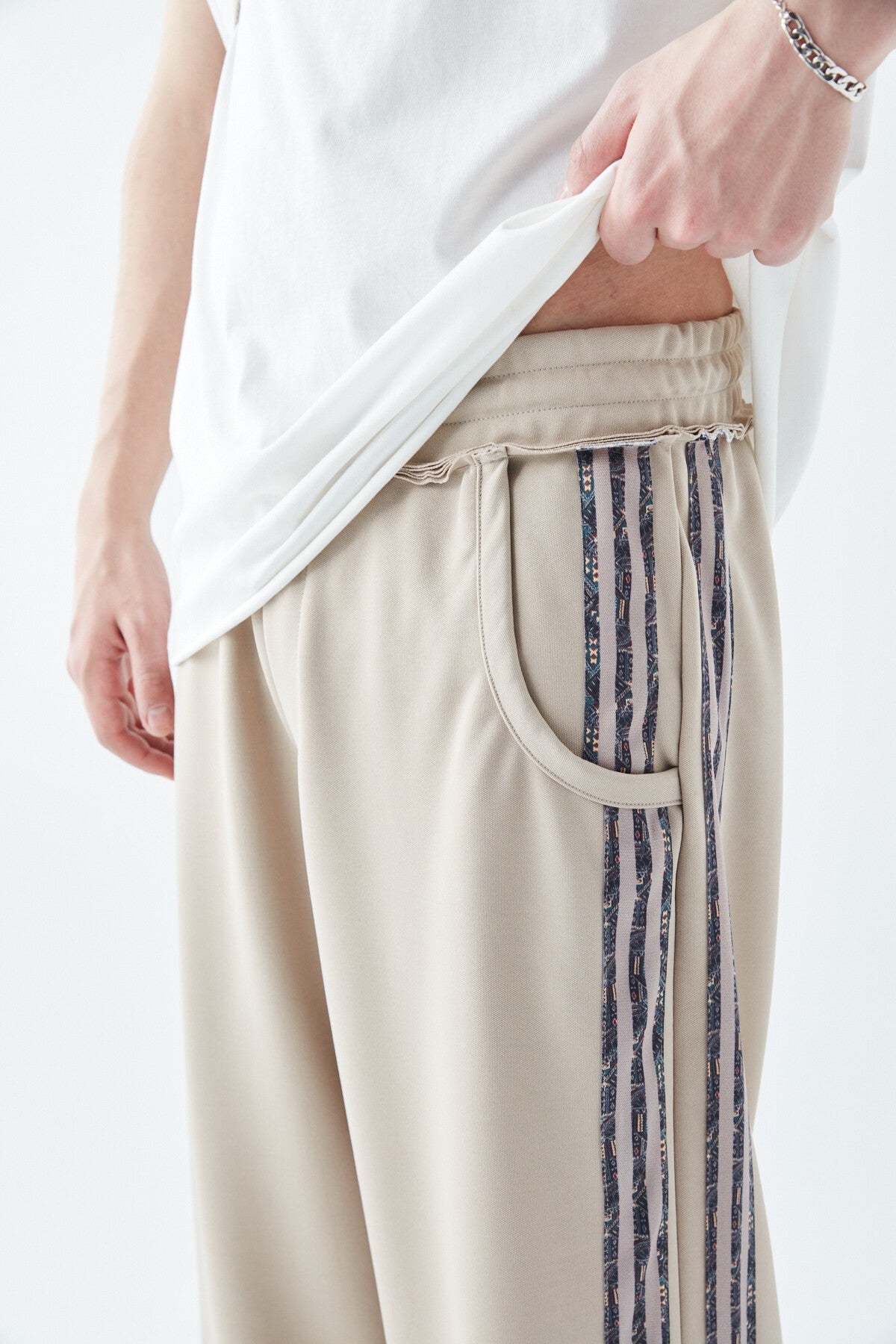 Baggy Sweatpants with Striped Details