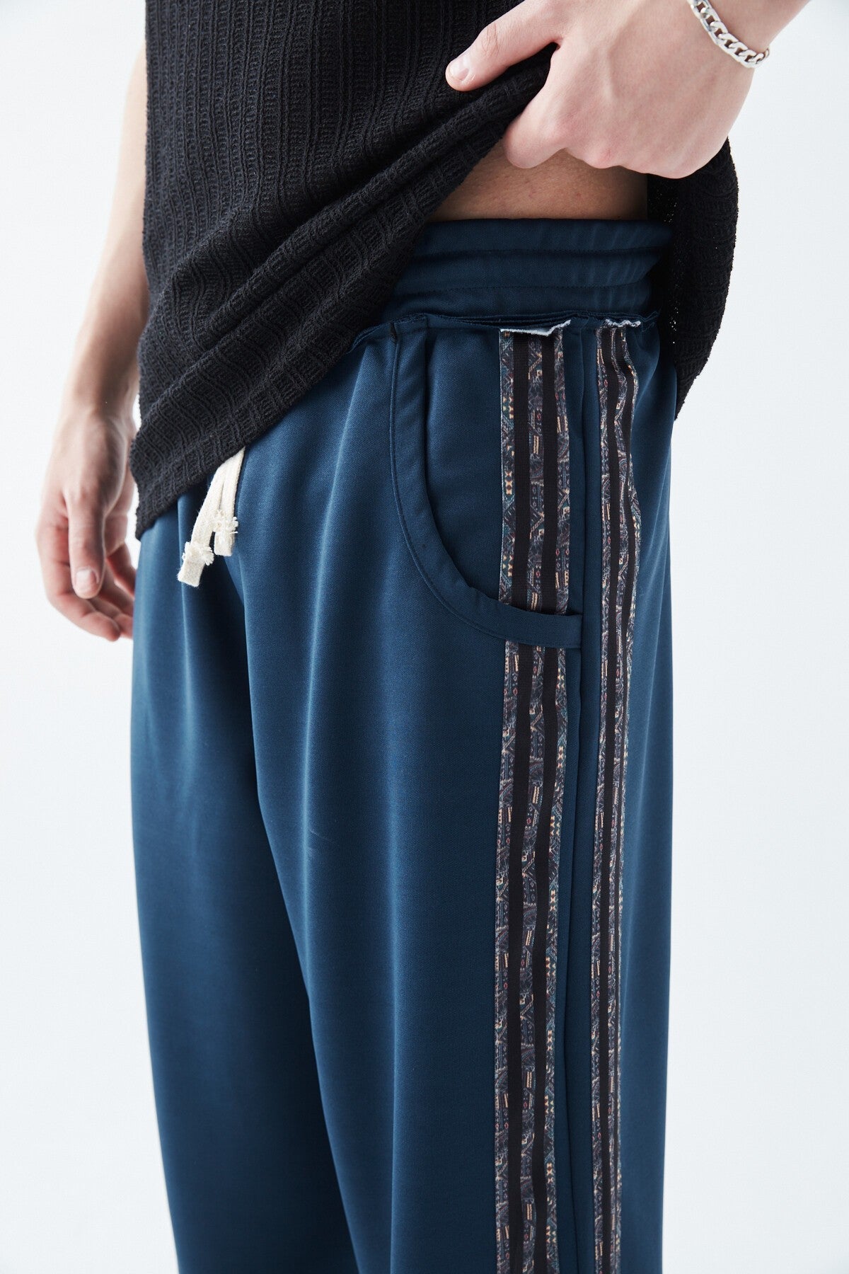 Baggy Sweatpants with Striped Details