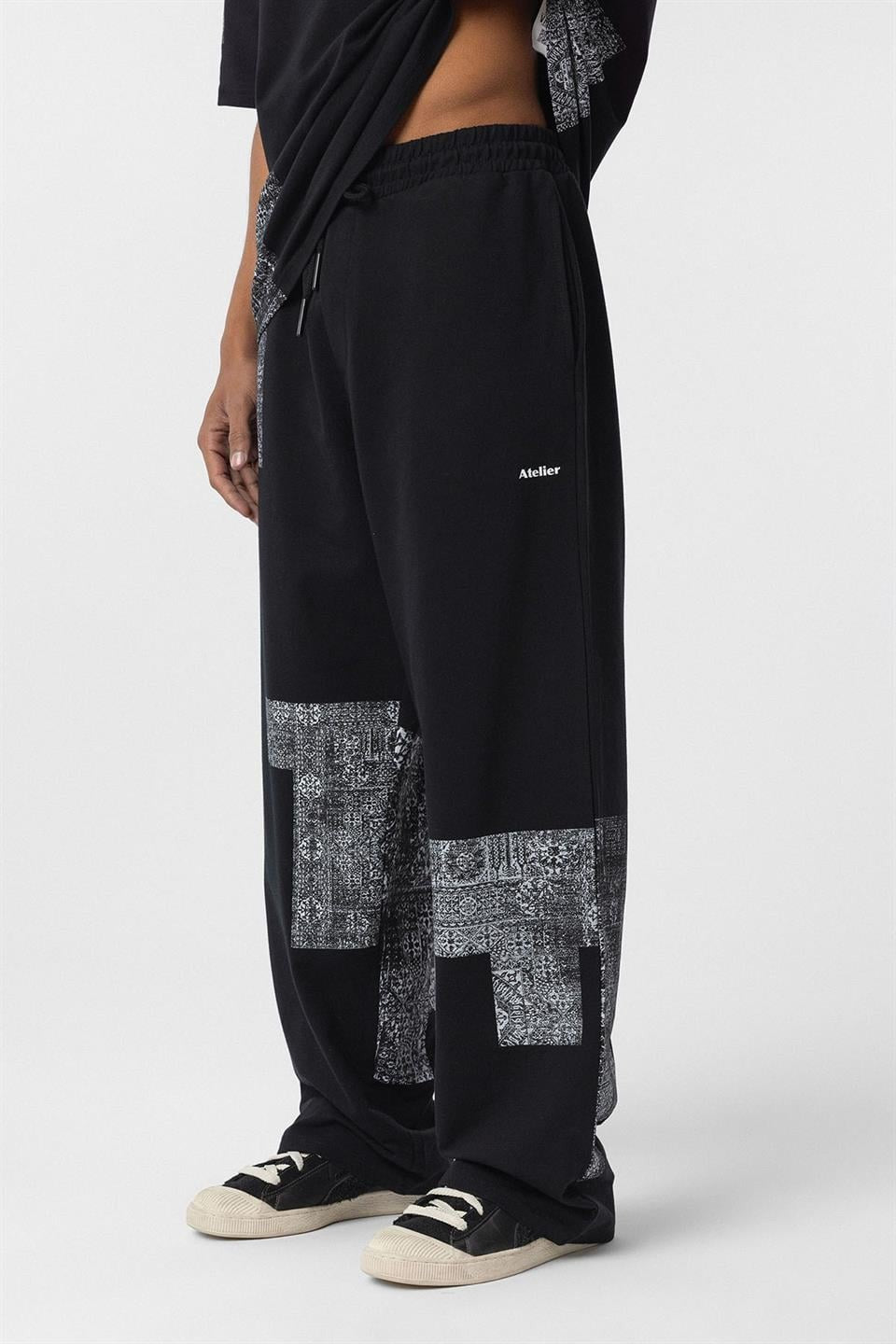 Oversized Sweatsuit Set with Ethnic Patterns