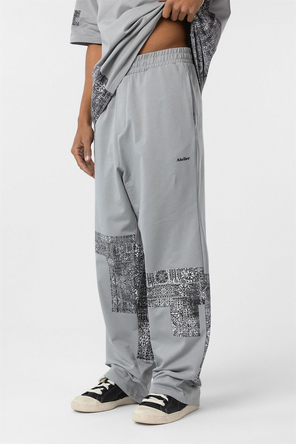 Oversized Sweatsuit Set with Ethnic Patterns