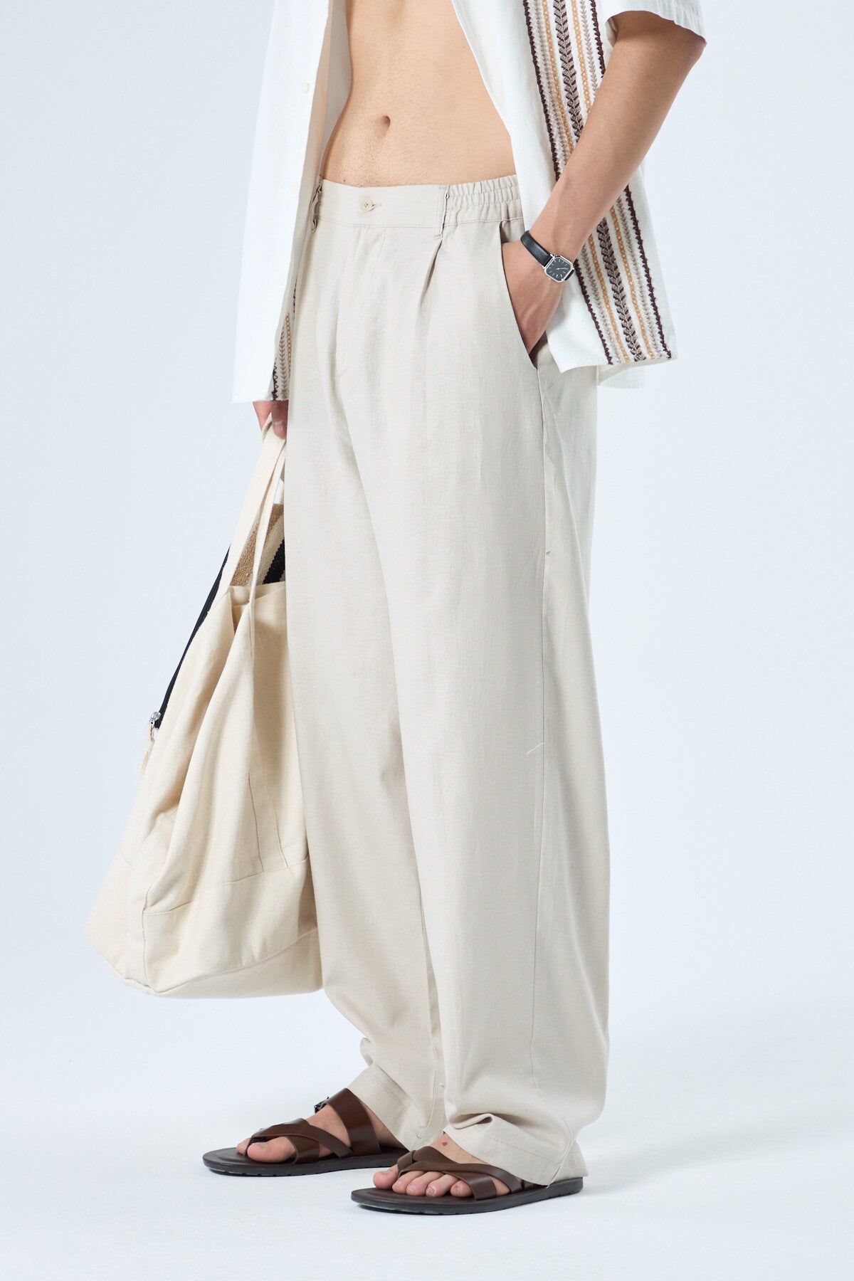 100% Linen Baggy Pants