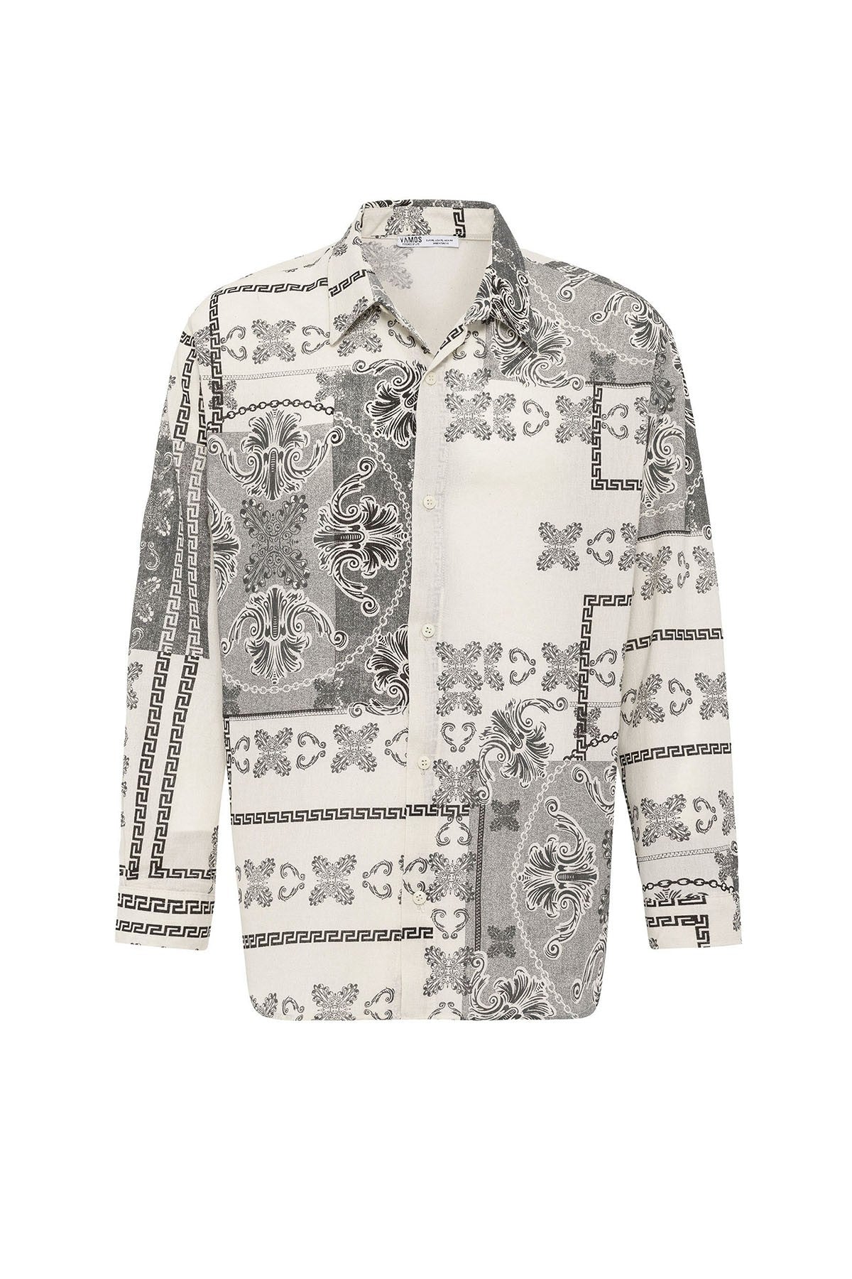 Oversized Shirt with Ethnic Patterns