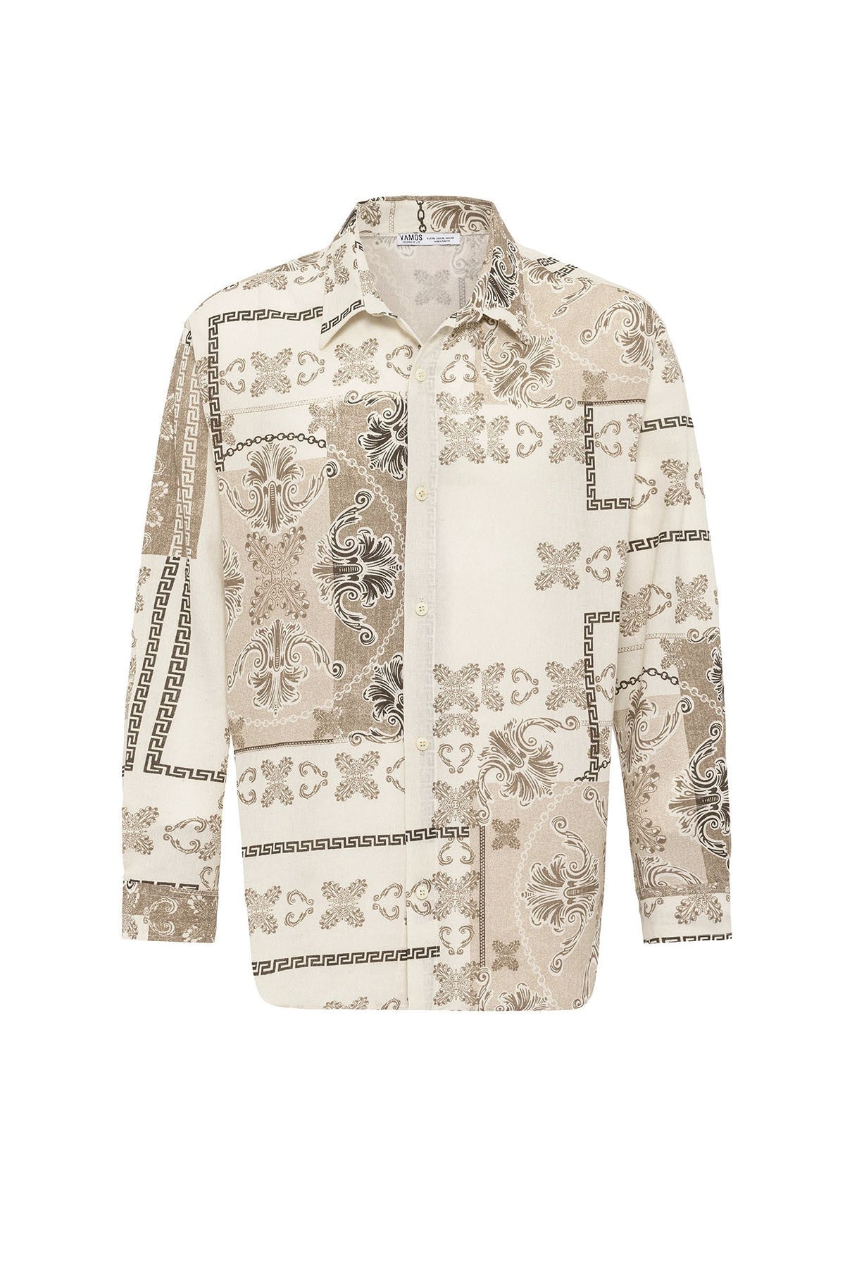 Oversized Shirt with Ethnic Patterns