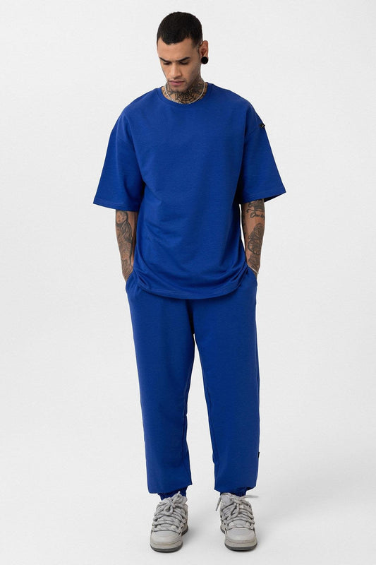 Basic Oversized Sweatsuit Set with Elastic Cuffs 30-123