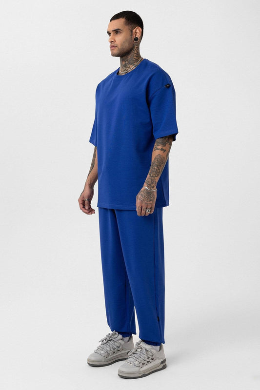 Basic Oversized Sweatsuit Set with Elastic Cuffs 30-123