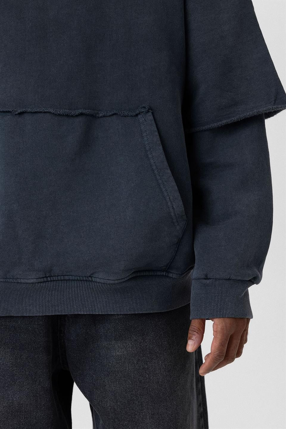 Oversized Printed Sweatshirt with Sleeve Details