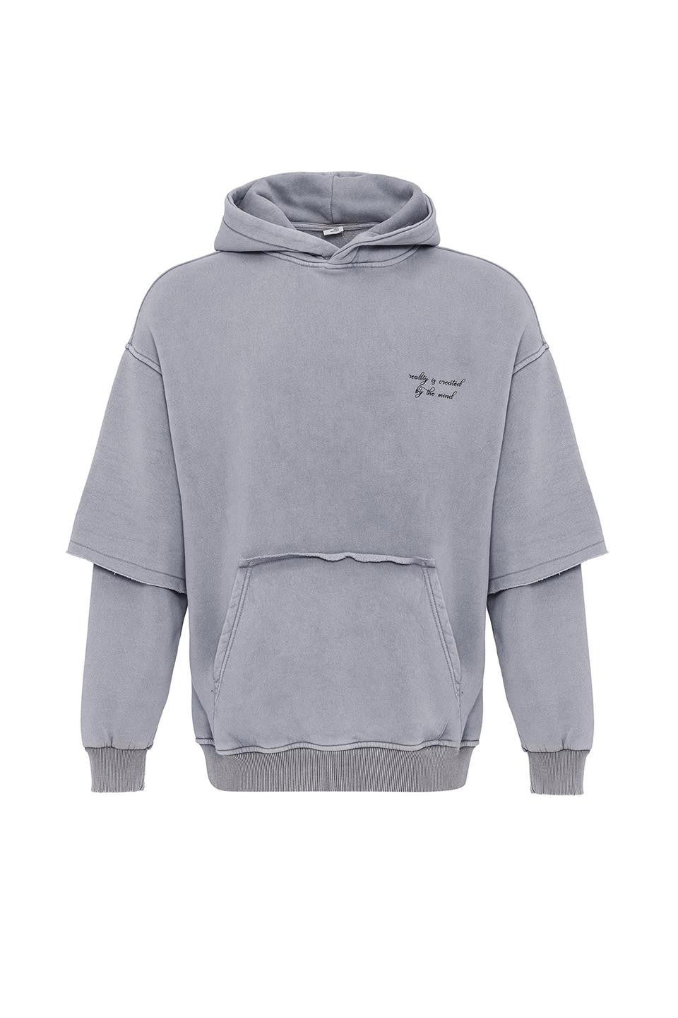 Oversized Printed Sweatshirt with Sleeve Details