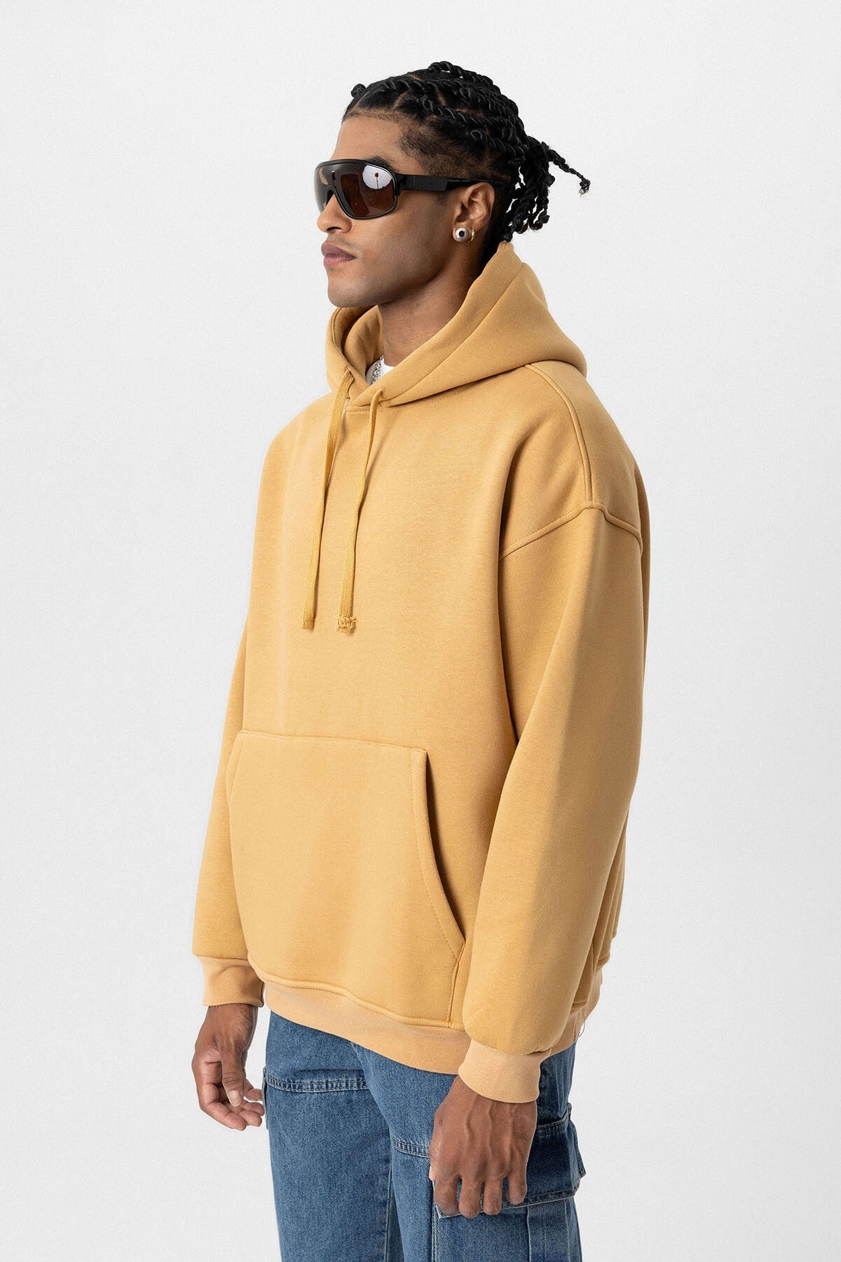 Basic Oversized Hooded Sweatshirt with Pockets