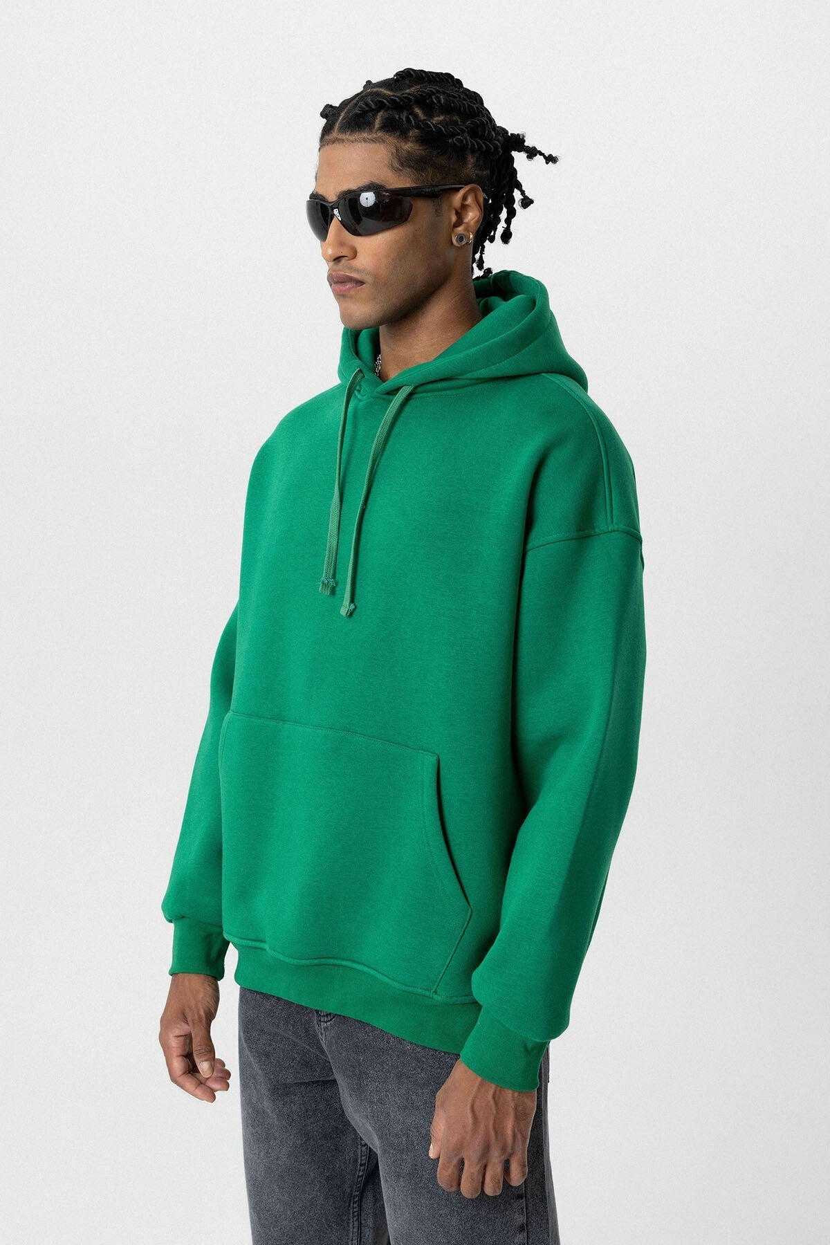 Basic Oversized Hooded Sweatshirt with Pockets