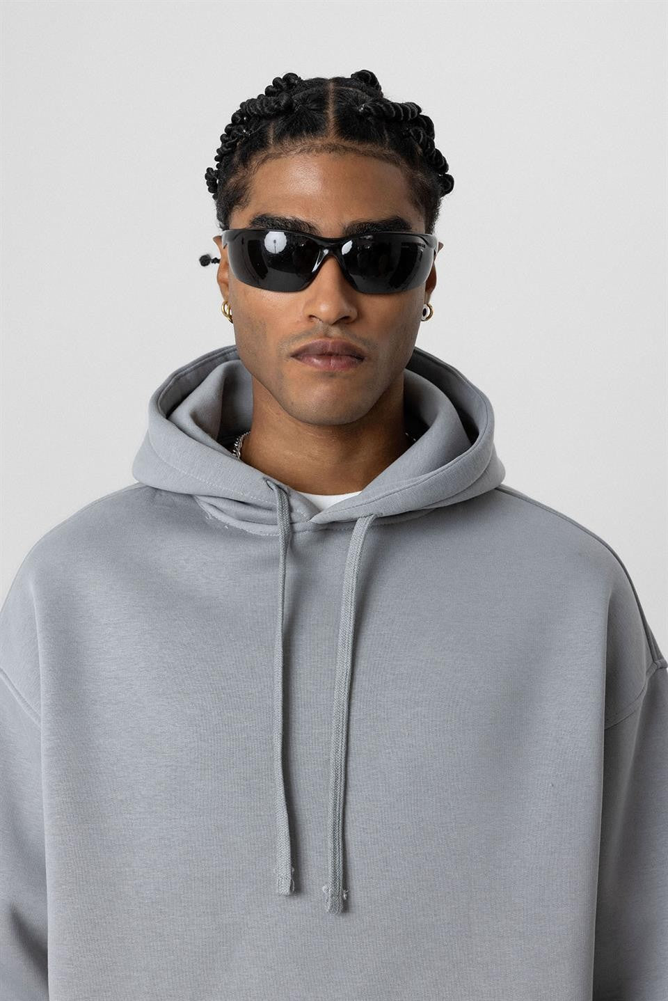 Basic Oversized Hooded Sweatshirt with Pockets