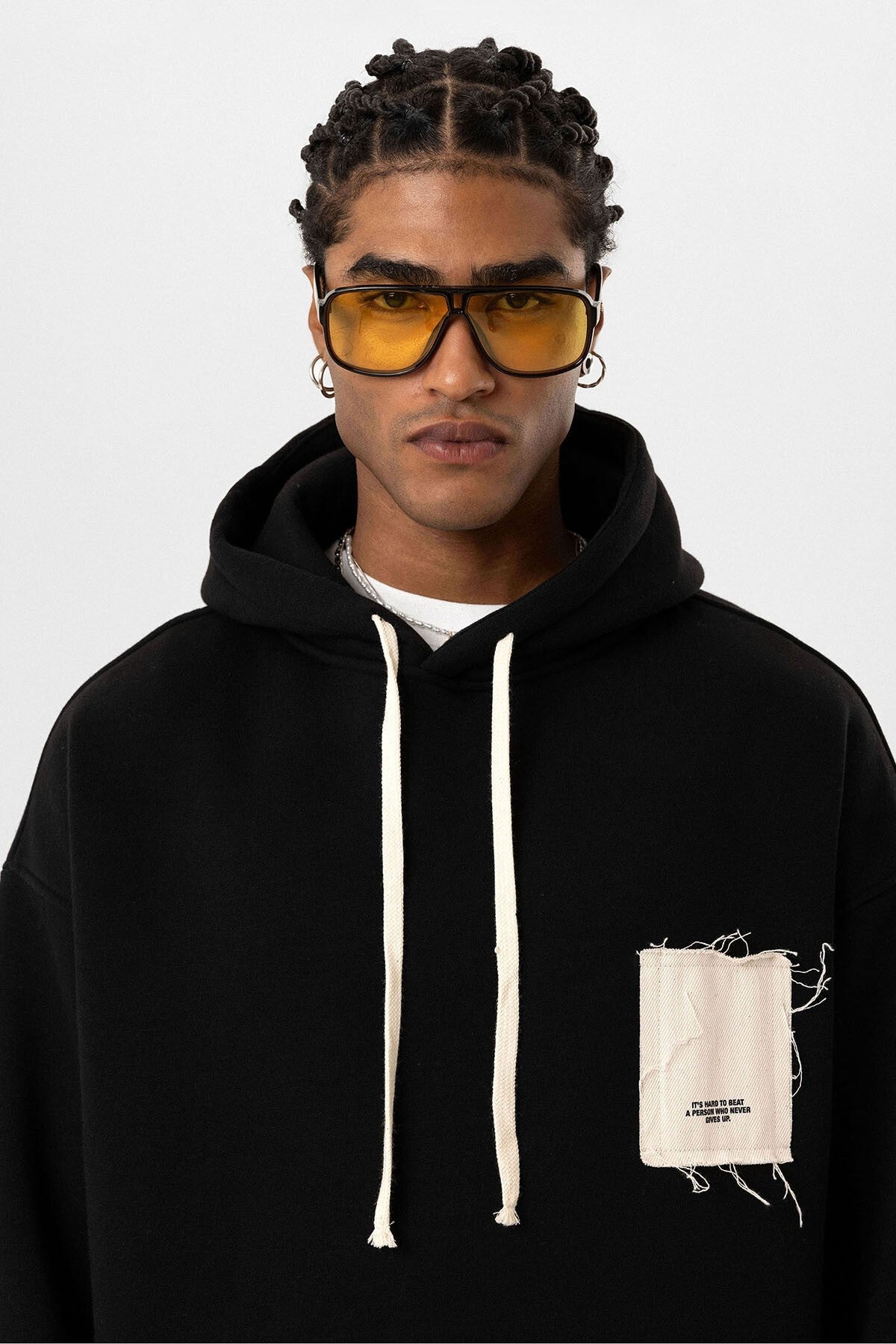 Label: Detailed Oversized Hooded Sweatshirt