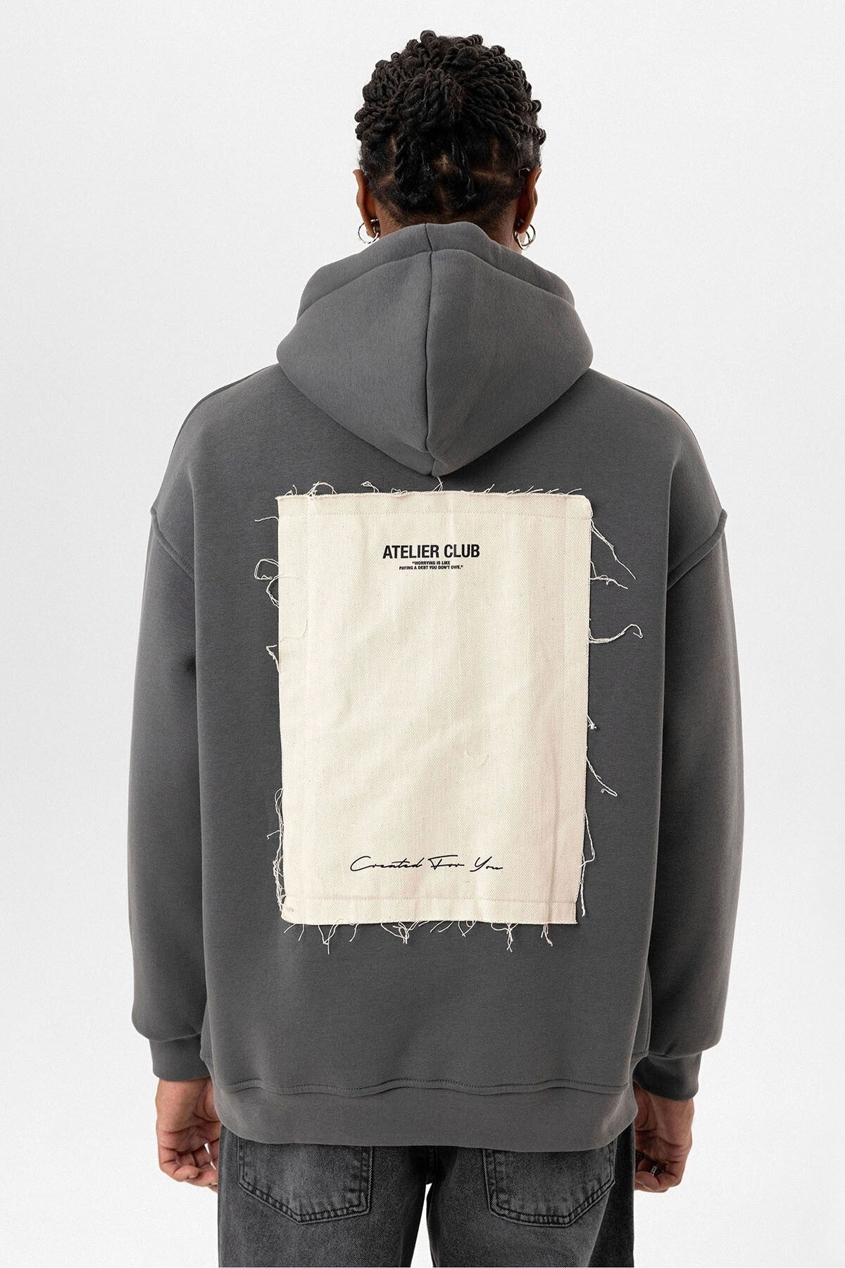 Label: Detailed Oversized Hooded Sweatshirt
