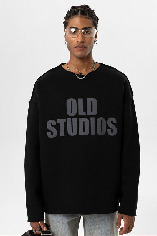 Oversized Sweatshirt with Stitching Details