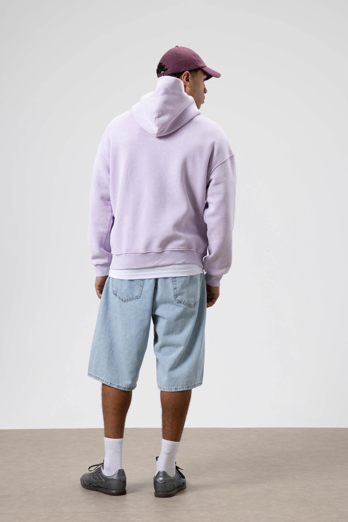Oversized Sweatshirt with Card-Print Detail and Washed Finish