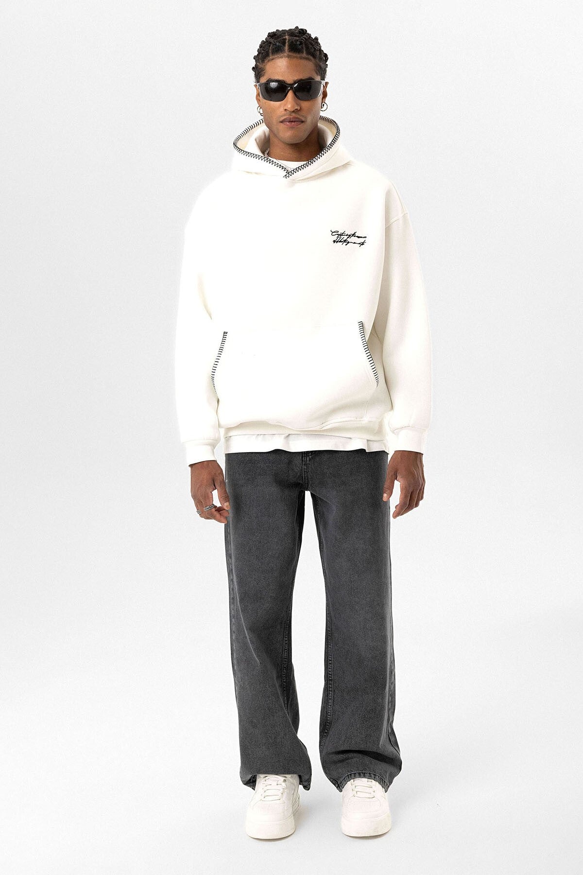 Printed Oversized Hooded Sweatshirt