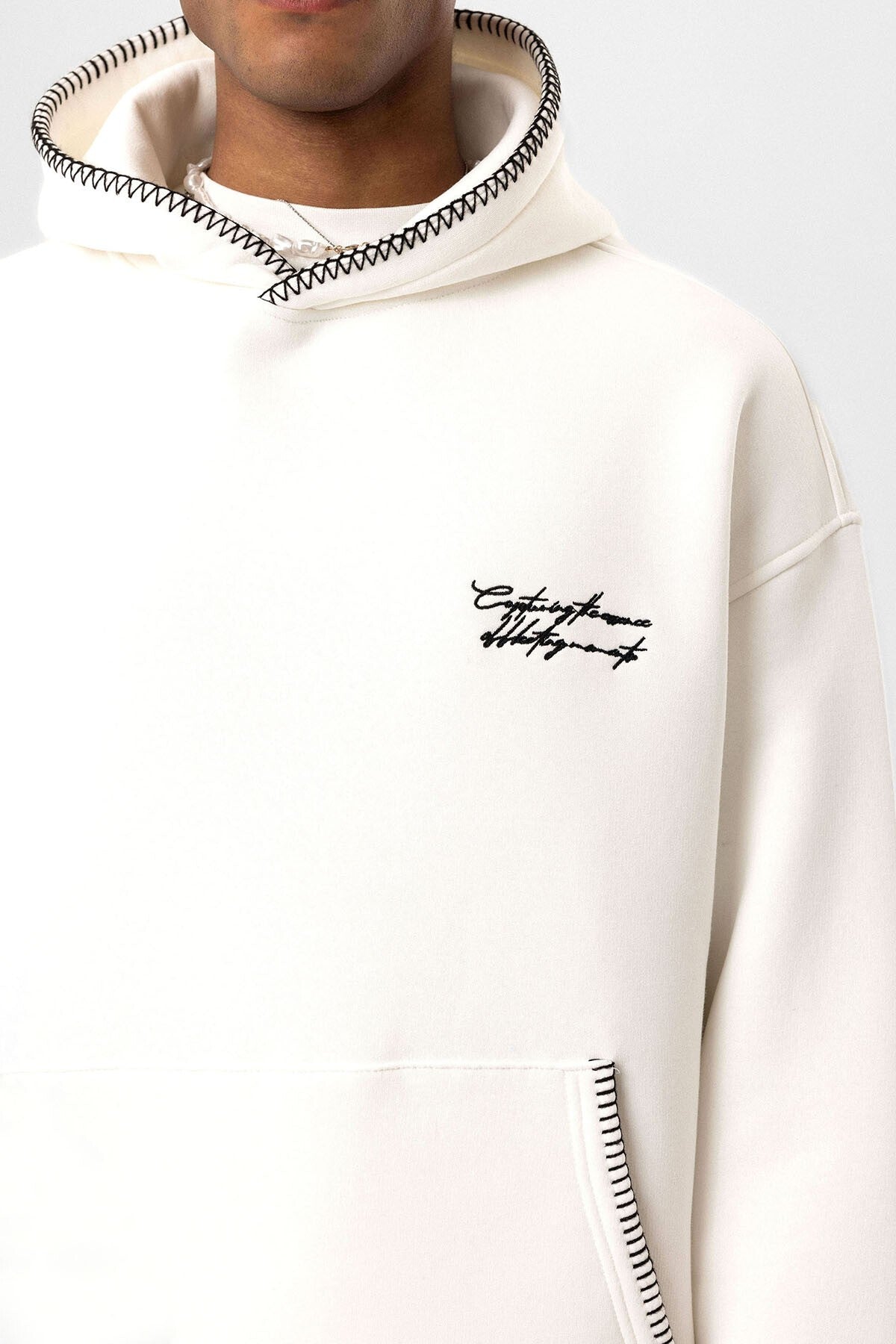 Printed Oversized Hooded Sweatshirt