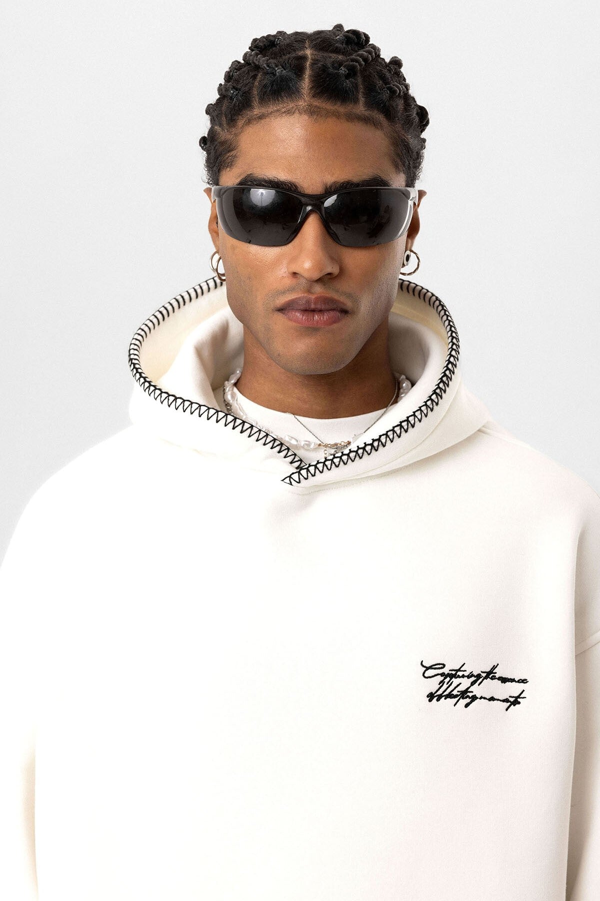 Printed Oversized Hooded Sweatshirt