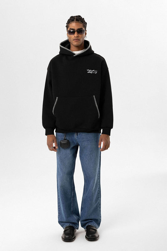 Printed Oversized Hooded Sweatshirt