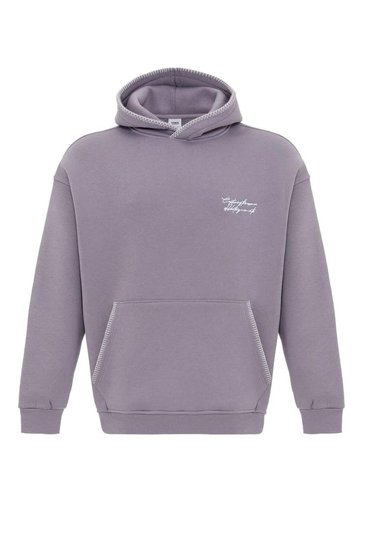 Printed Oversized Hooded Sweatshirt