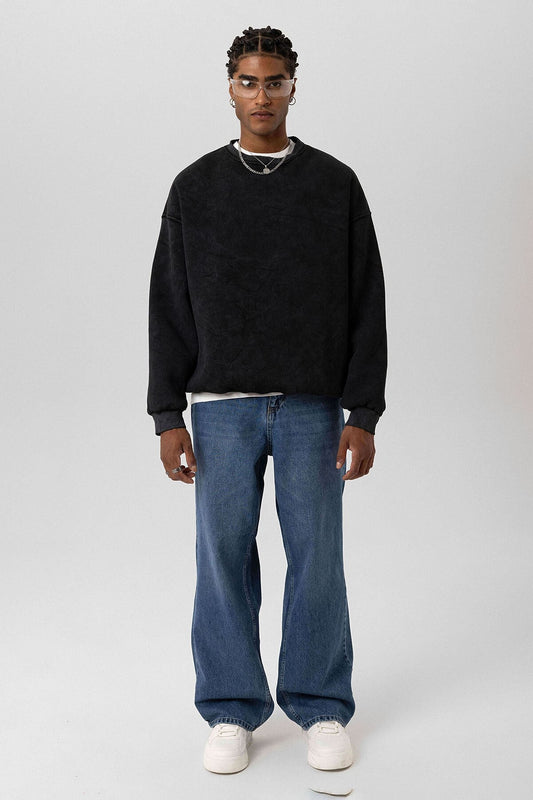 Machine-Washable Basic Oversized Sweatshirt