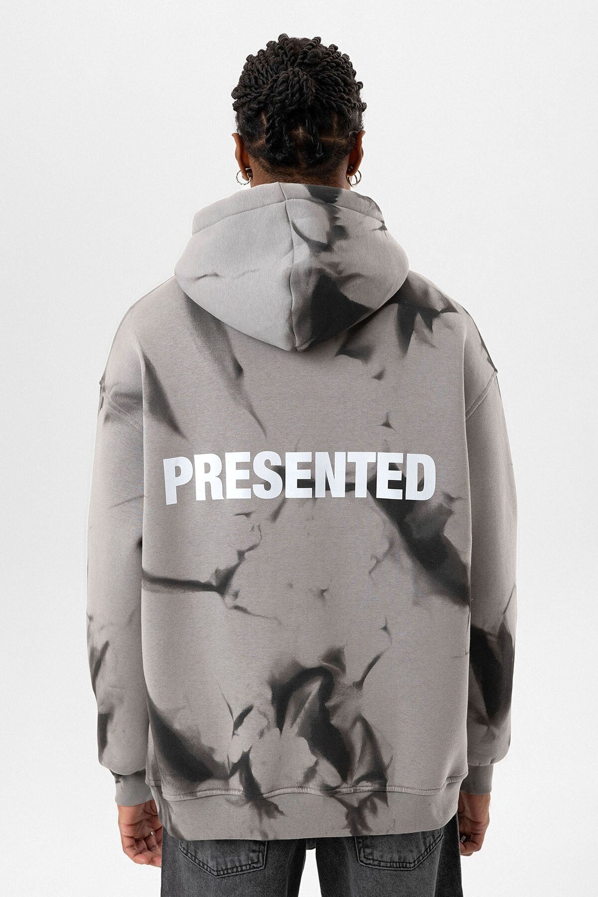 Color-Detailed Oversized Hooded Sweatshirt