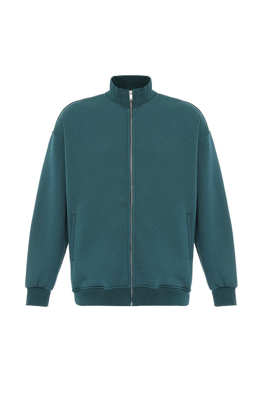 Basic Oversized Sweatshirt with Zipper