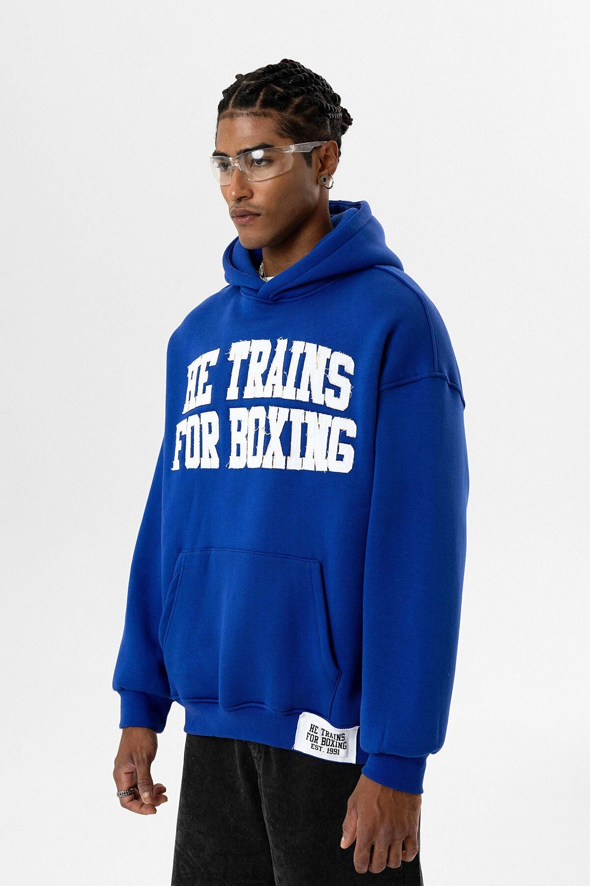 Oversized Hooded Sweatshirt with Printed Design