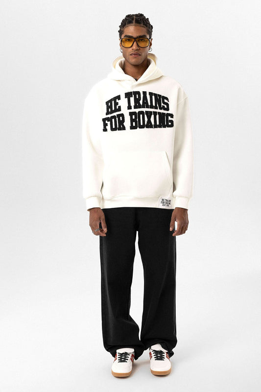 Oversized Hooded Sweatshirt with Printed Design