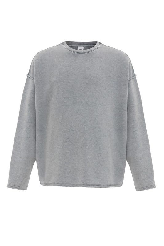 Oversized Sweatshirt with Washed Back Detail