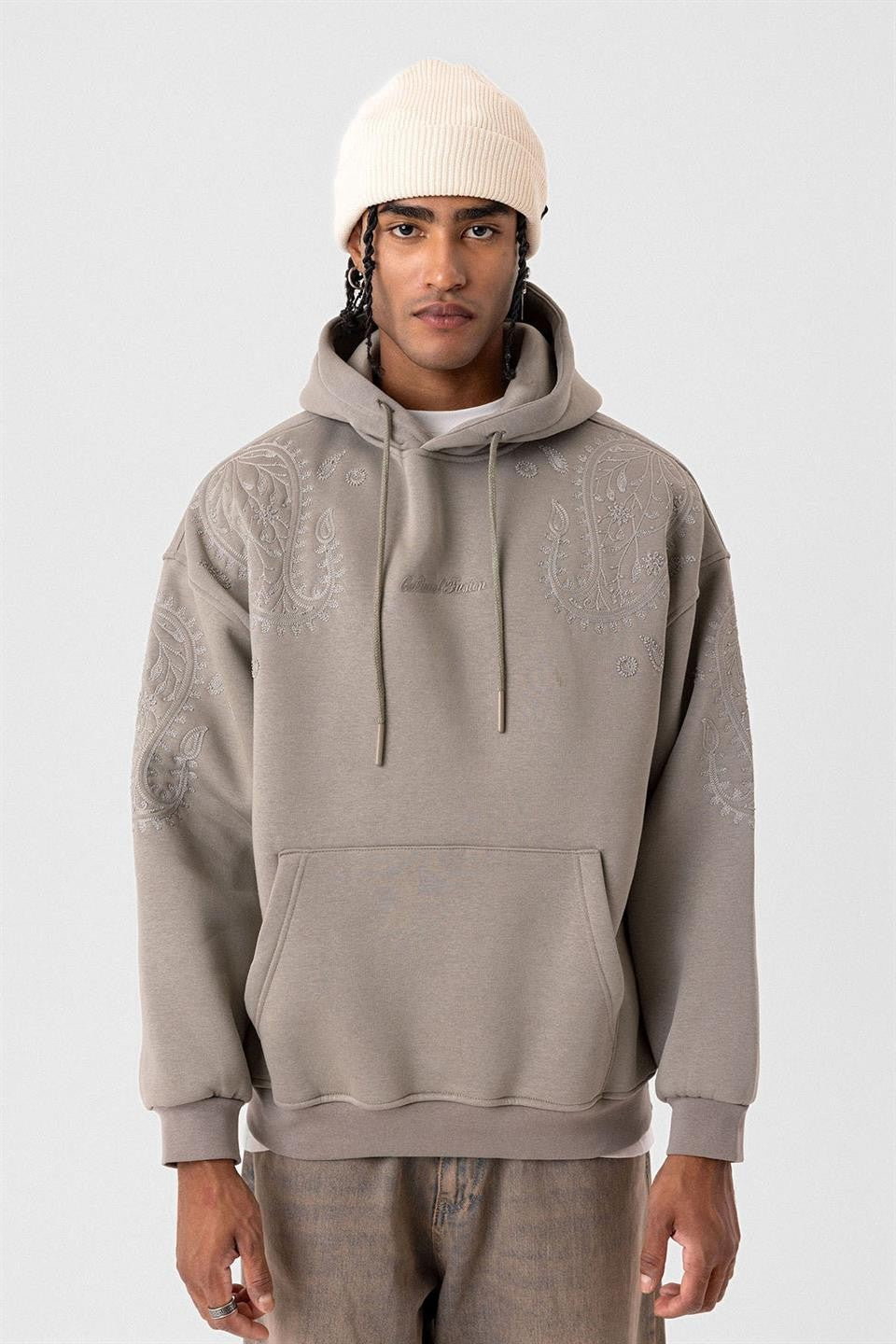 Patterned Oversized Sweatshirt