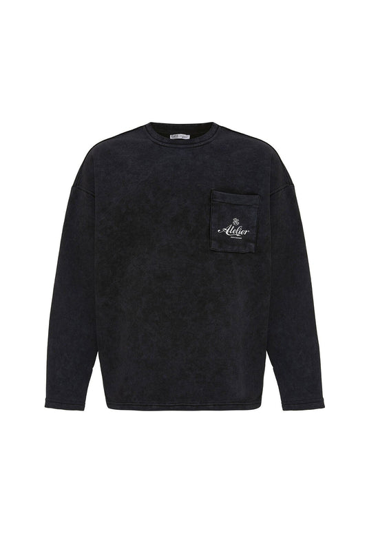 Oversized Sweatshirt with Pocket Details (Machine Washable)