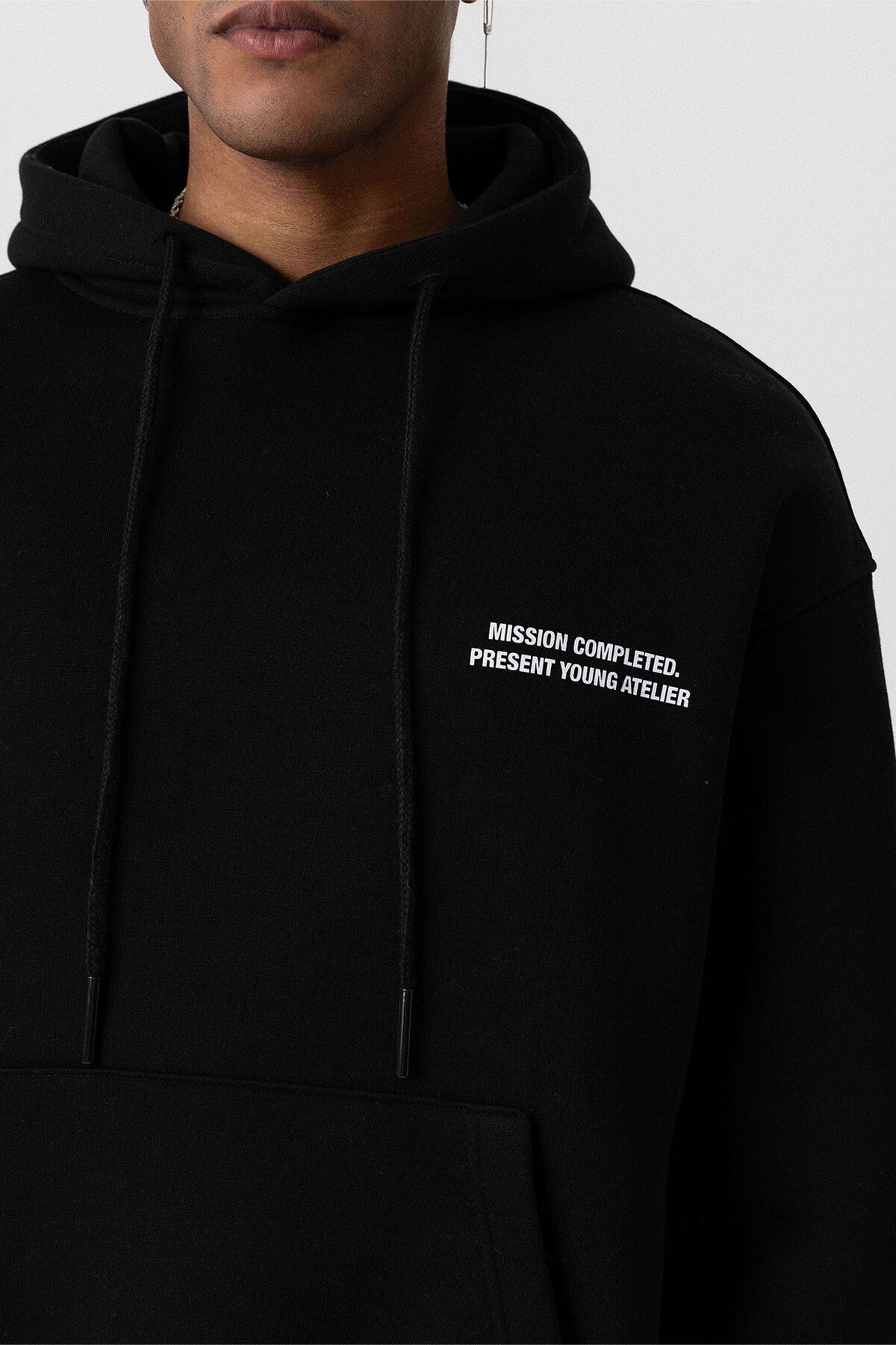 Oversized Hooded Sweatshirt with Sleeve Details