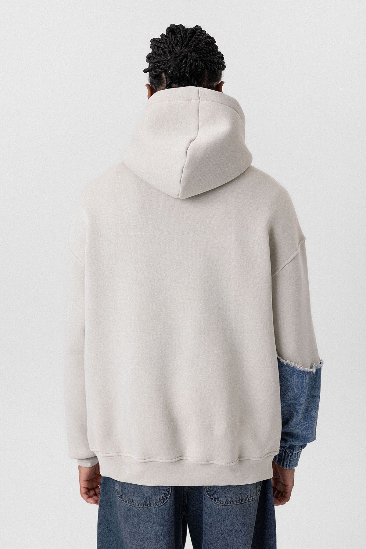Oversized Hooded Sweatshirt with Sleeve Details