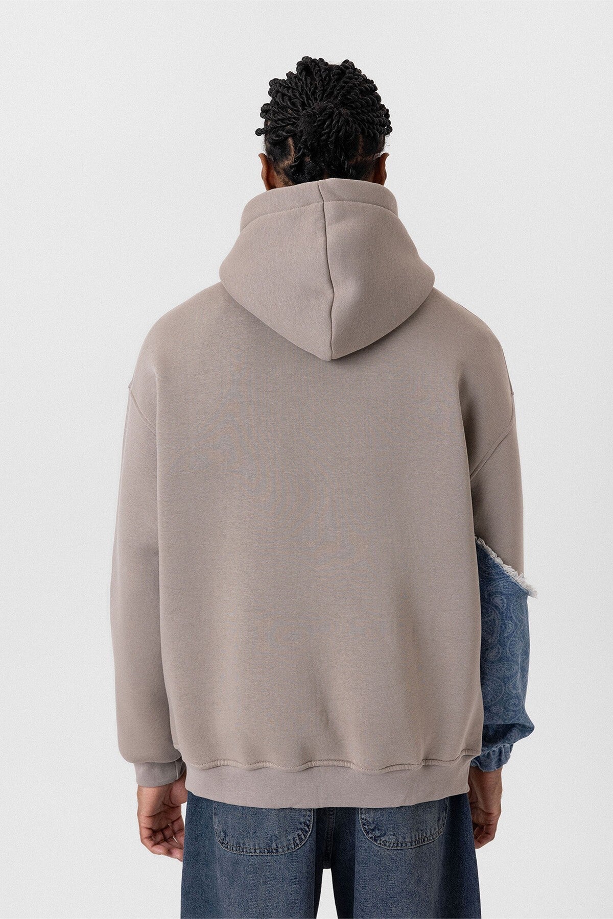 Oversized Hooded Sweatshirt with Sleeve Details