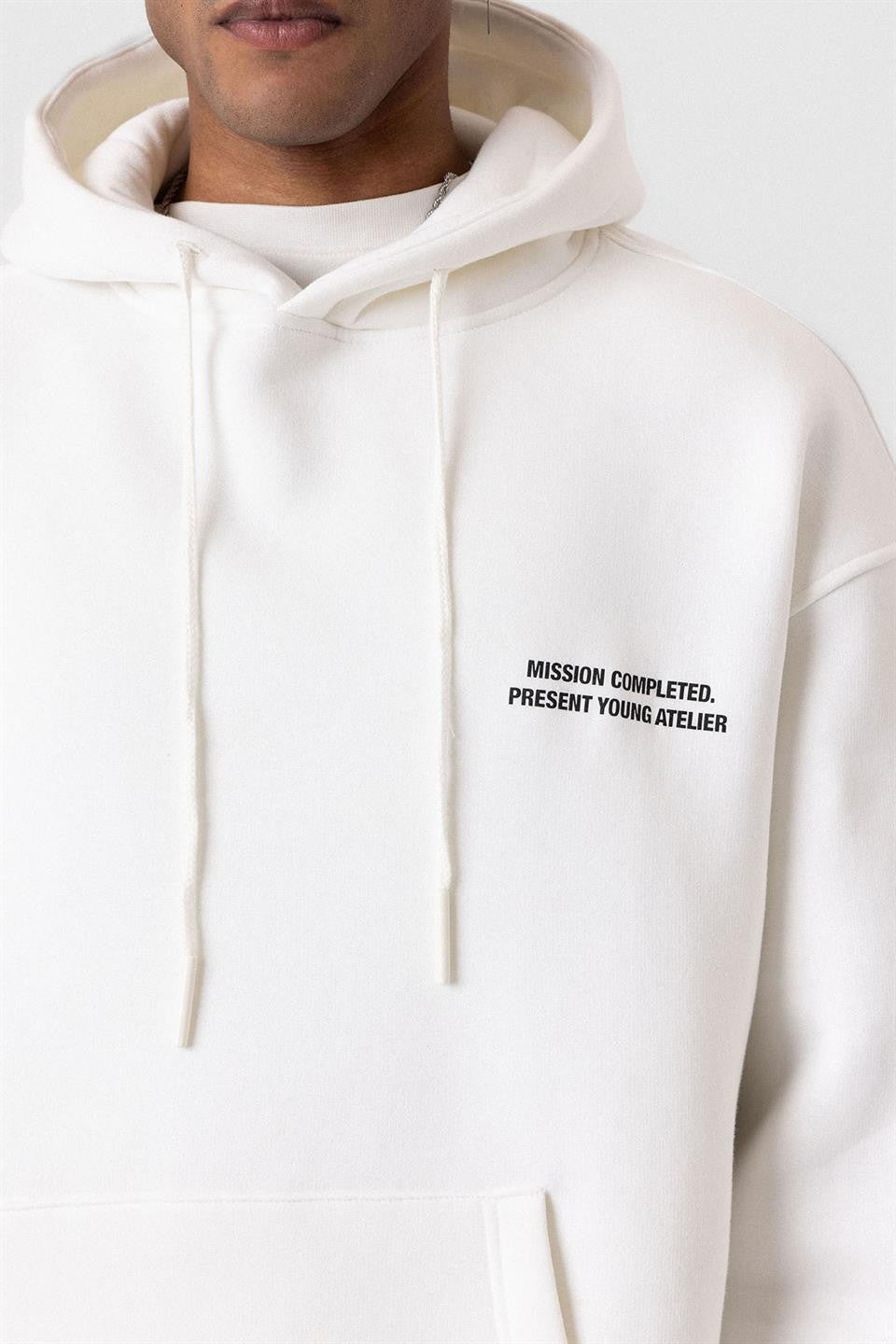 Oversized Hooded Sweatshirt with Sleeve Details