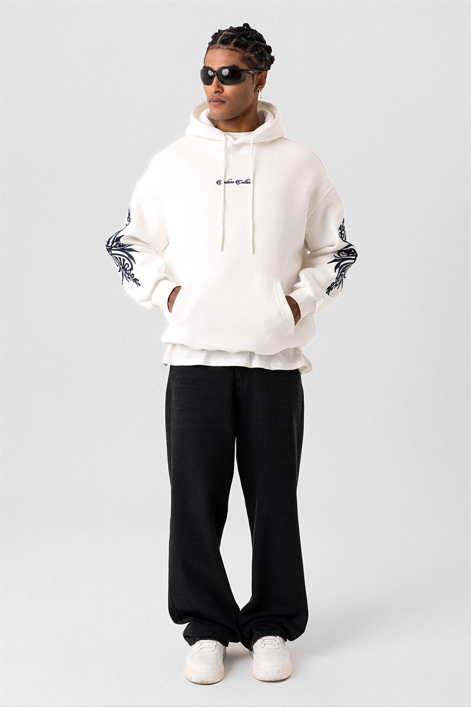 Patterned Oversized Sweatshirt