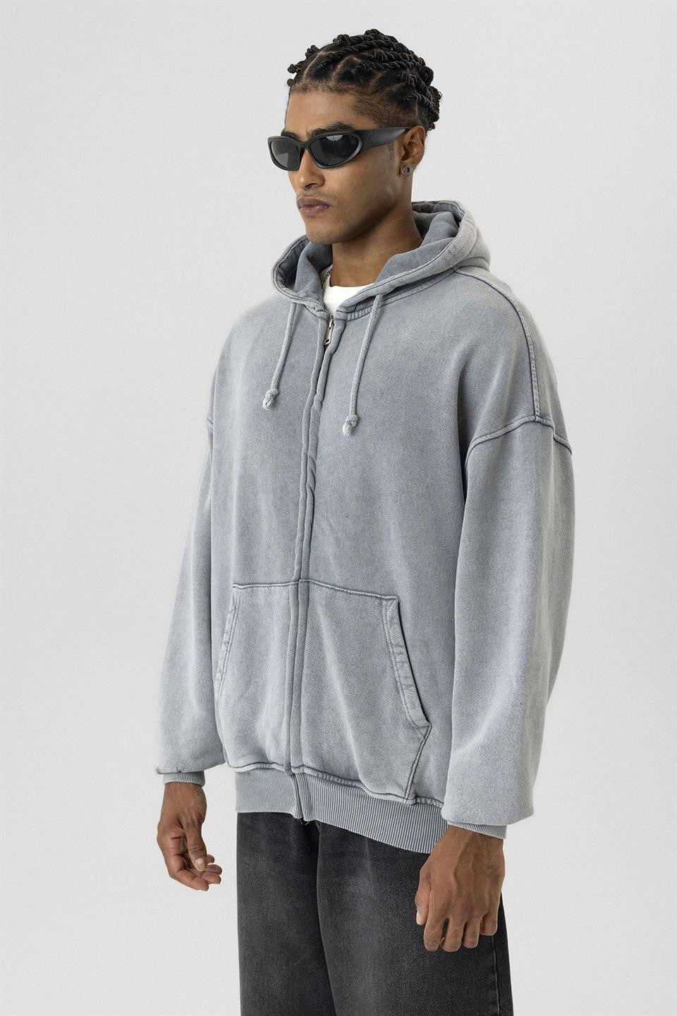 Premium Pre-Washed Oversized Sweatshirt with Zipper