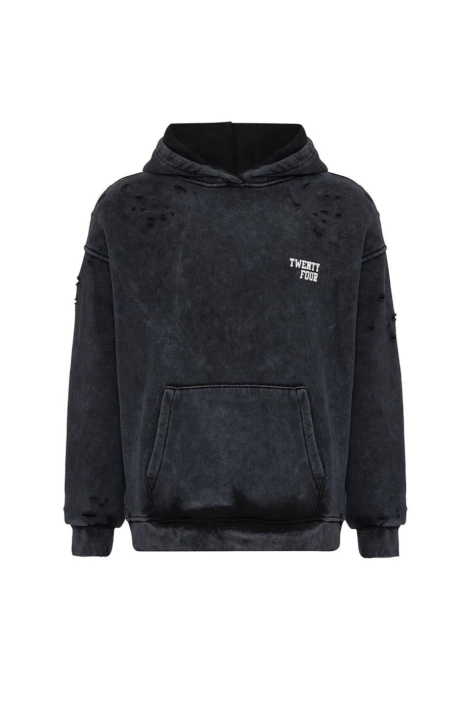 Washed Print Detailed Oversized Sweatshirt