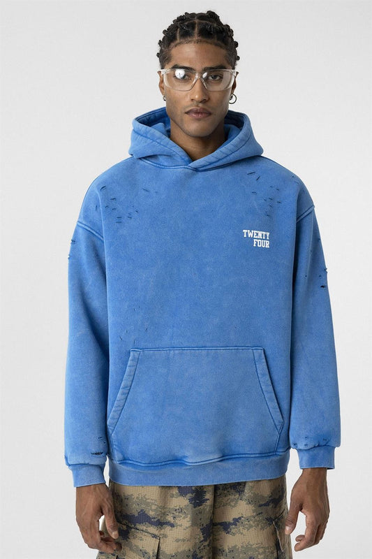 Washed Print Detailed Oversized Sweatshirt
