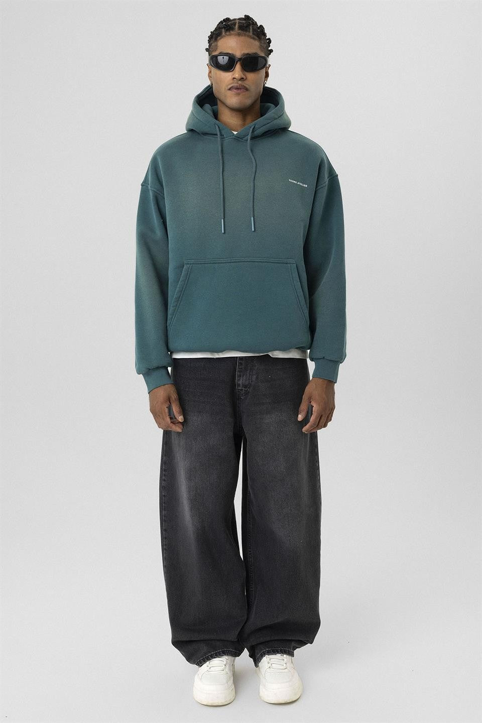 Oversized Washed Printed Sweatshirt