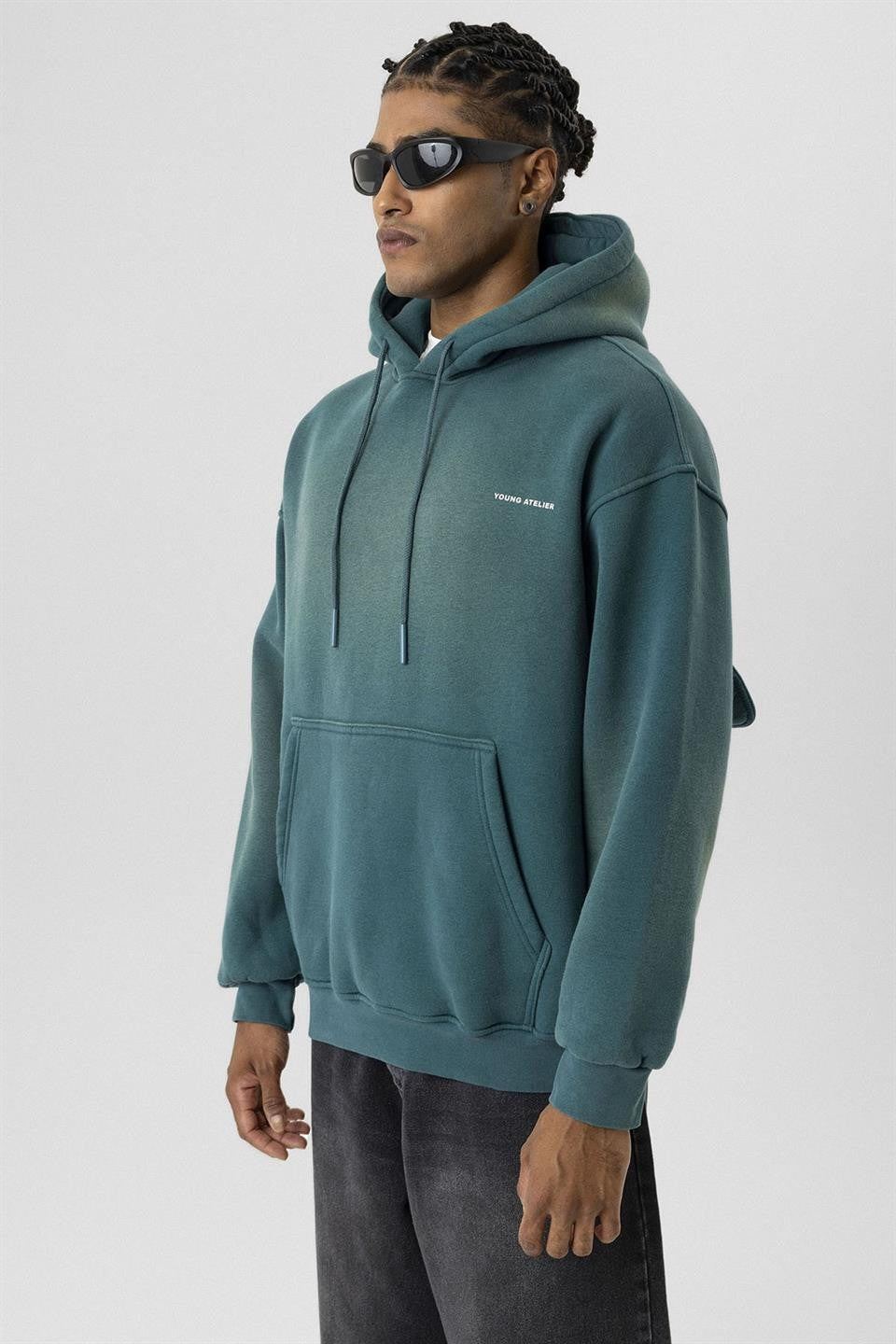 Oversized Washed Printed Sweatshirt