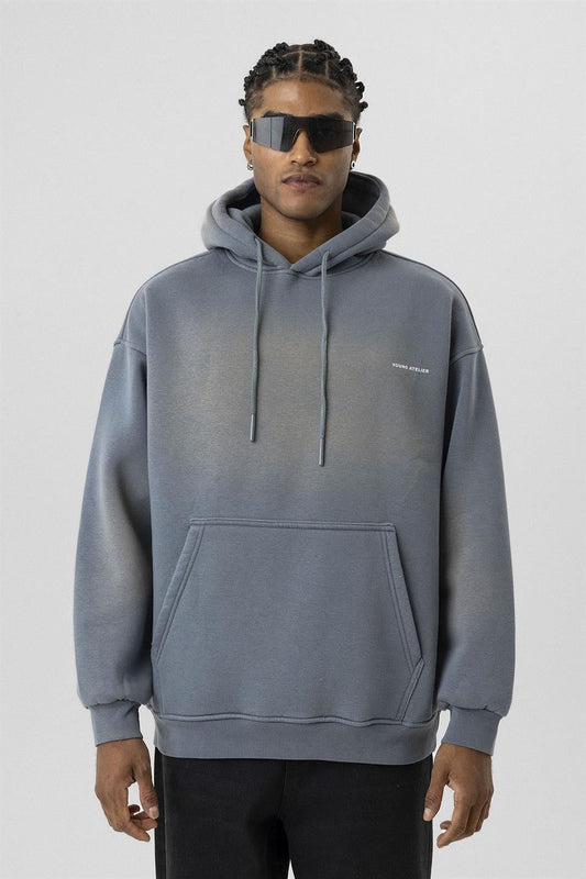 Oversized Washed Printed Sweatshirt